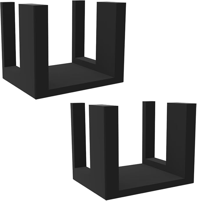2 Pack Bookcase Connectors Compatible with IKEA Billy Bookshelf | Shelf Straightener & Aligner Clips | Top Shelf Alignment Brackets | Billy Bookcase Accessories (Black)
