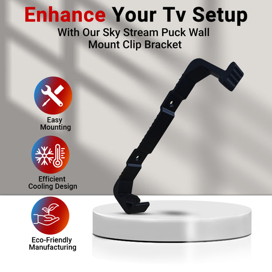 Wall Mount Bracket Compatible With Stream Puck Box by Sky – Space-Saving Design – Black