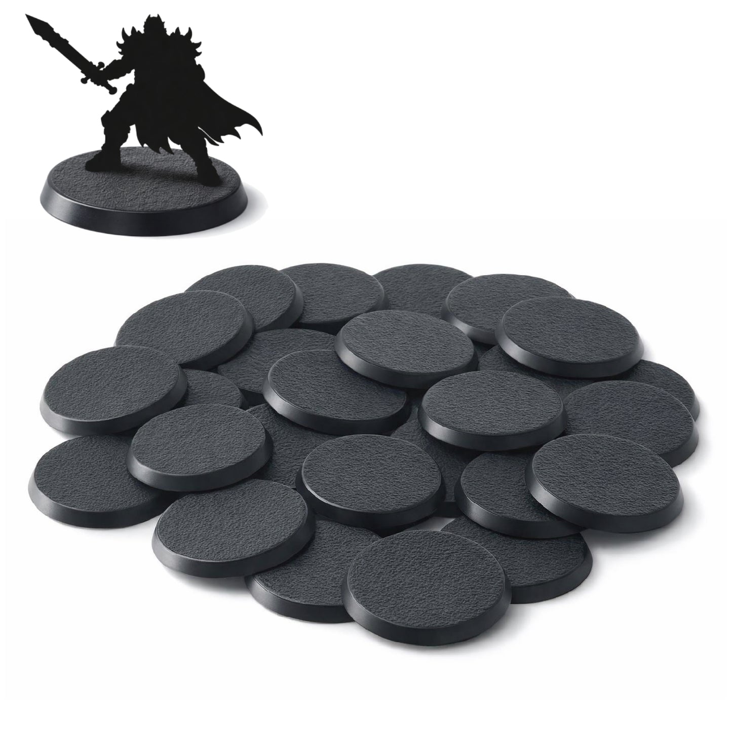 Wargaming Hobby Bases 40mm – 30 Pack Round Model Miniature Plastic Bases for Tabletop War Games, RPG Figures, Sand Table Scenery