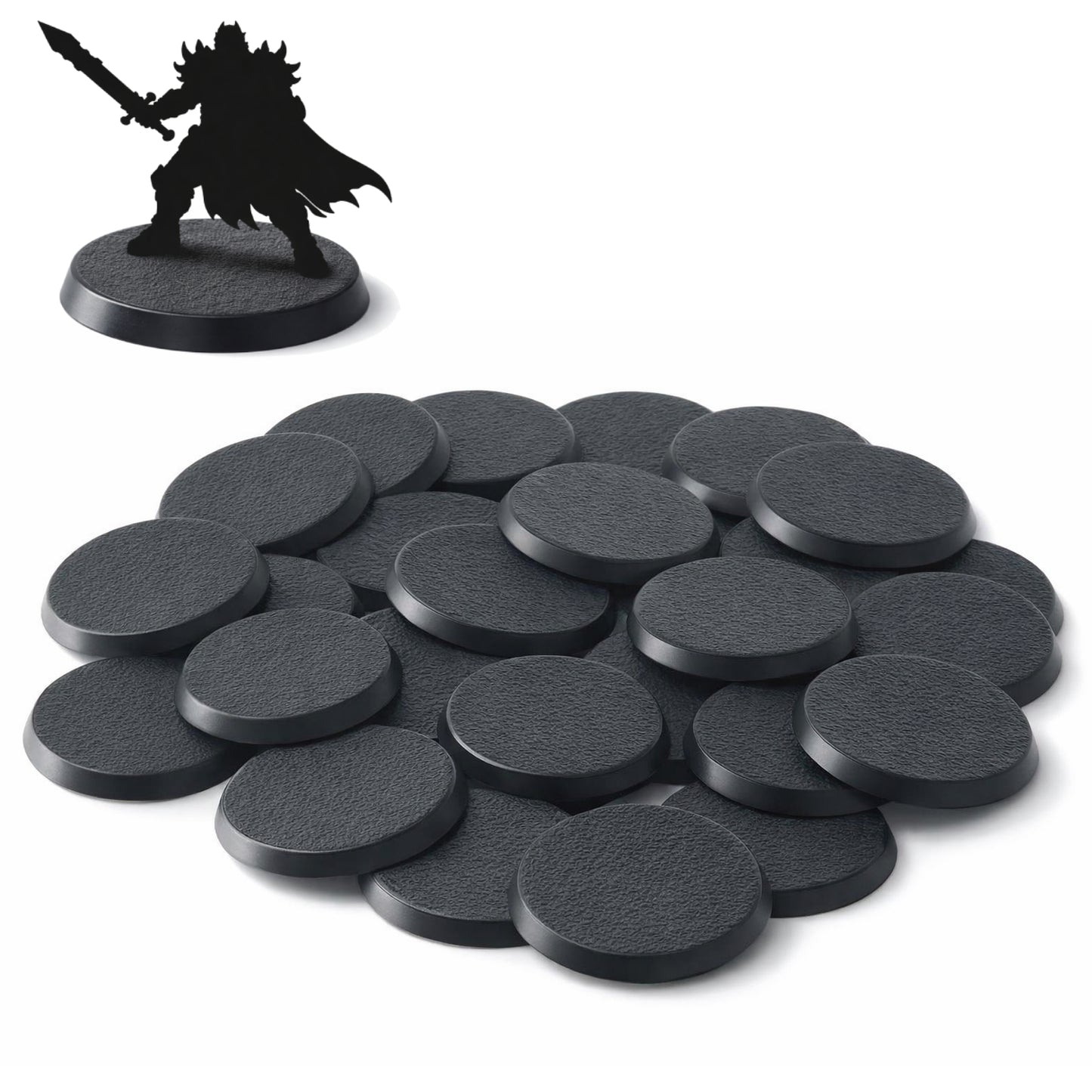 Wargaming Hobby Bases 50mm – 30 Pack Round Model Miniature Plastic Bases for Tabletop War Games, RPG Figures, Sand Table Scenery