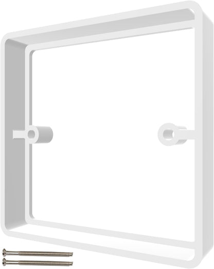1-Gang Socket Extender 20mm Wall Box Spacer – Single Electrical Back Box Extension for Sockets, Tiled MDF or Panelled Walls Mounting Frame (White)