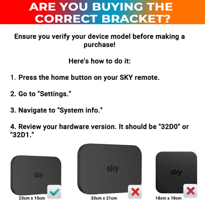 Compatible Wall Mount Bracket for Q Mini Box by Sky – Space-Saving Design – Black – Made in the UK