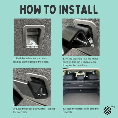Rear Parcel Shelf Bracket Mount Compatible with OMODA 9 - Boot Storage Kit | Securely Mounts Parcel Shelf Behind Seats | Fast Installation | Tailored for OMODA 9