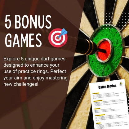 Darts Training Set - 7 Practice Rings with Ultimate Accessory and Improvement Kit, Includes 5 Bonus Games