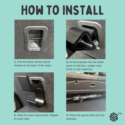 Rear Parcel Shelf Bracket Mounts with Umbrella Hook for JAECOO 7 | Boot Storage & Seat Back Organizer | Secure Parcel Tray Holder | Easy Install Tailored Fit for JAECOO 7 SUV