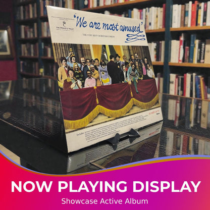 Now Playing Vinyl Record Stand, Plastic Display Vinyl Holder Stand, Retro Now Spinning Record Accessories (White)