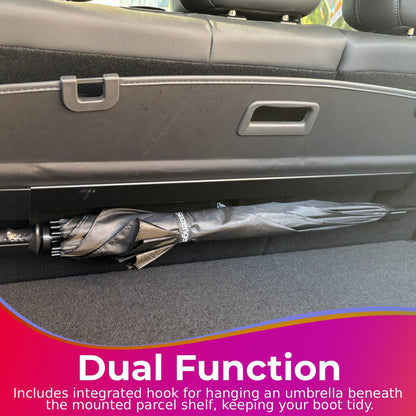 Rear Parcel Shelf Bracket Mounts with Umbrella Hook for JAECOO 7 | Boot Storage & Seat Back Organizer | Secure Parcel Tray Holder | Easy Install Tailored Fit for JAECOO 7 SUV
