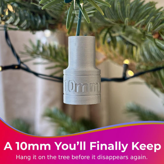 10mm Socket Christmas Tree Decoration with Hanger | Mechanic Gift Funny Tool Ornament Holiday Garage Decor
