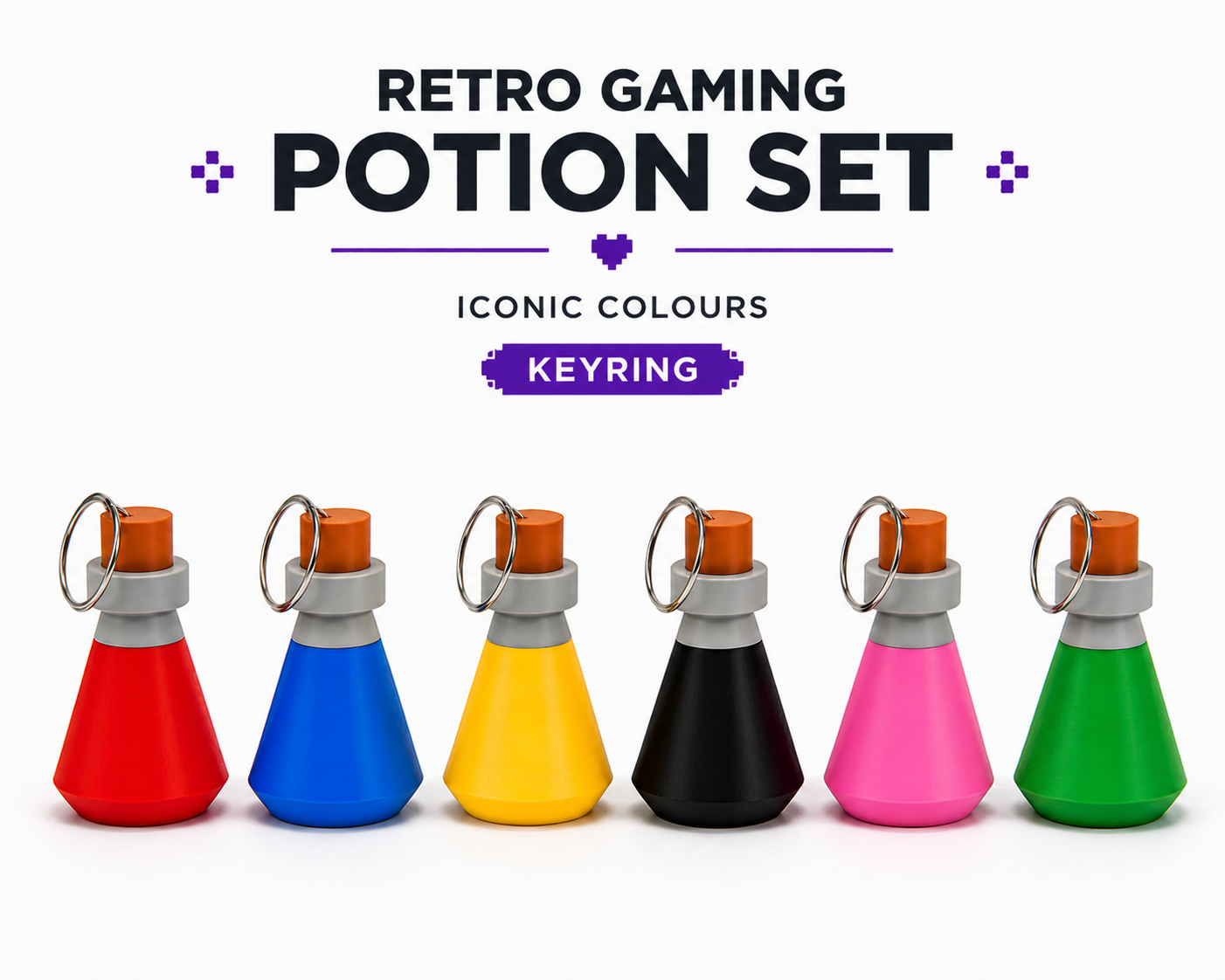 Potion Bottle Display Holder (Keyring) – Retro RPG Inspired Storage