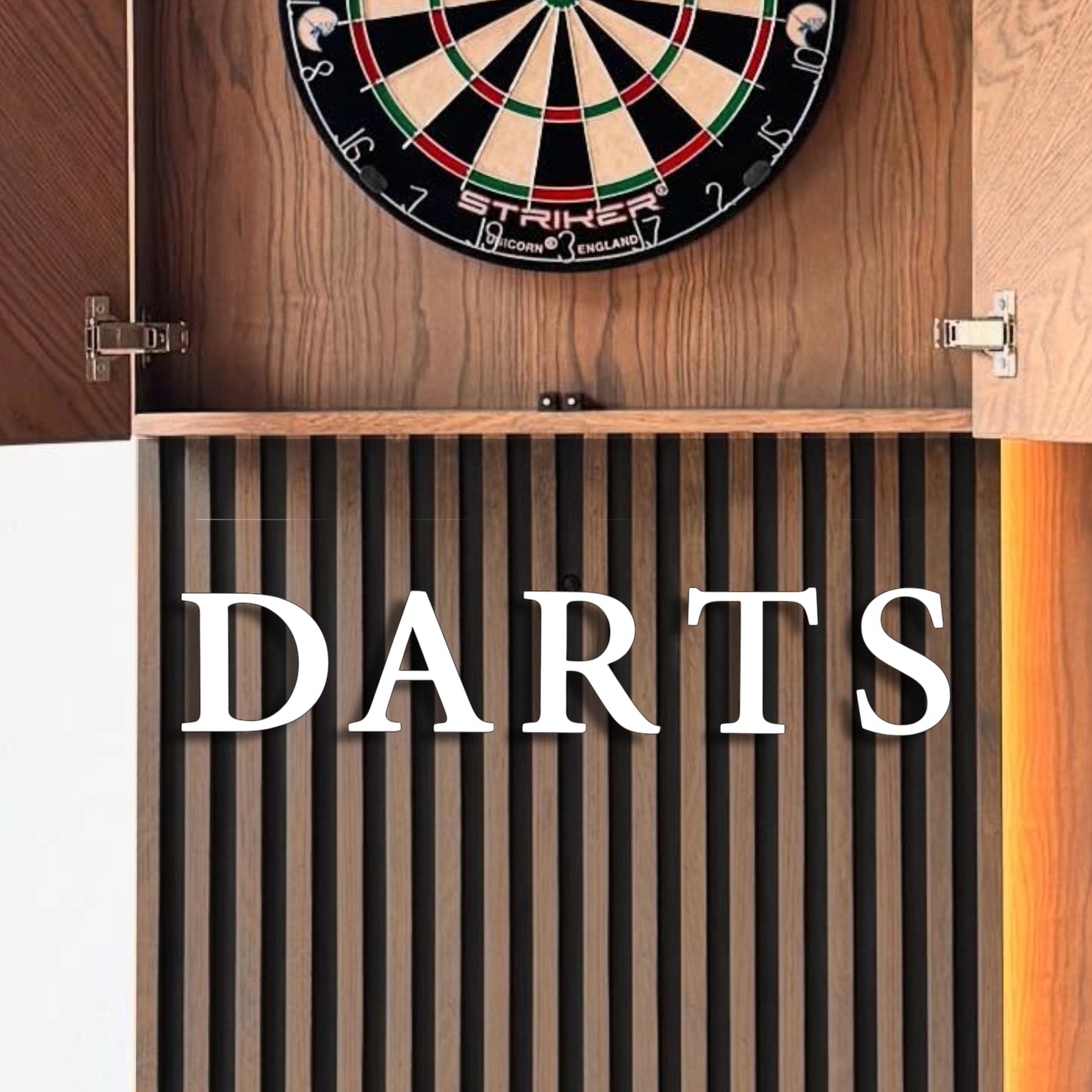 DARTS 3D Wall Letters Sign – Freestanding or Wall Mounted Darts Room Decor – Man Cave Games Room Dartboard Sign for Dad (White)