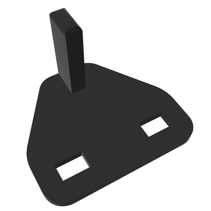 UK Mains AC Adaptor Plug Earth Pin Repair Kit - Replacement Ground Pin, Black Triangle Plate for Broken or Missing Pins -