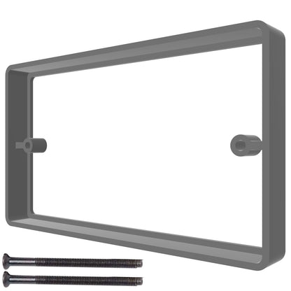 15mm 2-Gang Socket Extender Wall Box Spacer – Double Back Box Electrical Extension Frame for UK Sockets, Tiled, MDF or Panelled Wall Mounting (Grey)