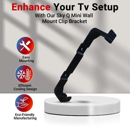 Compatible Wall Mount Bracket for Q Mini Box by Sky – Space-Saving Design – Black – Made in the UK