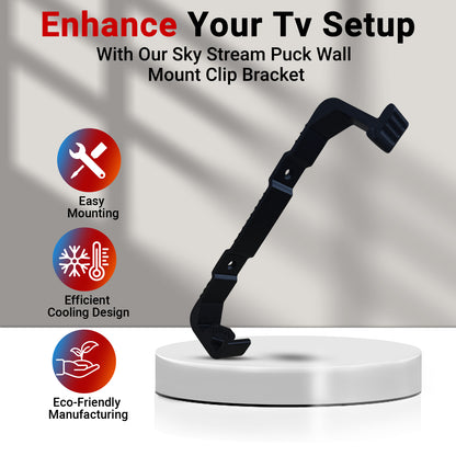 Wall Mount Bracket Compatible With Stream Puck Box by Sky – Space-Saving Design – Black