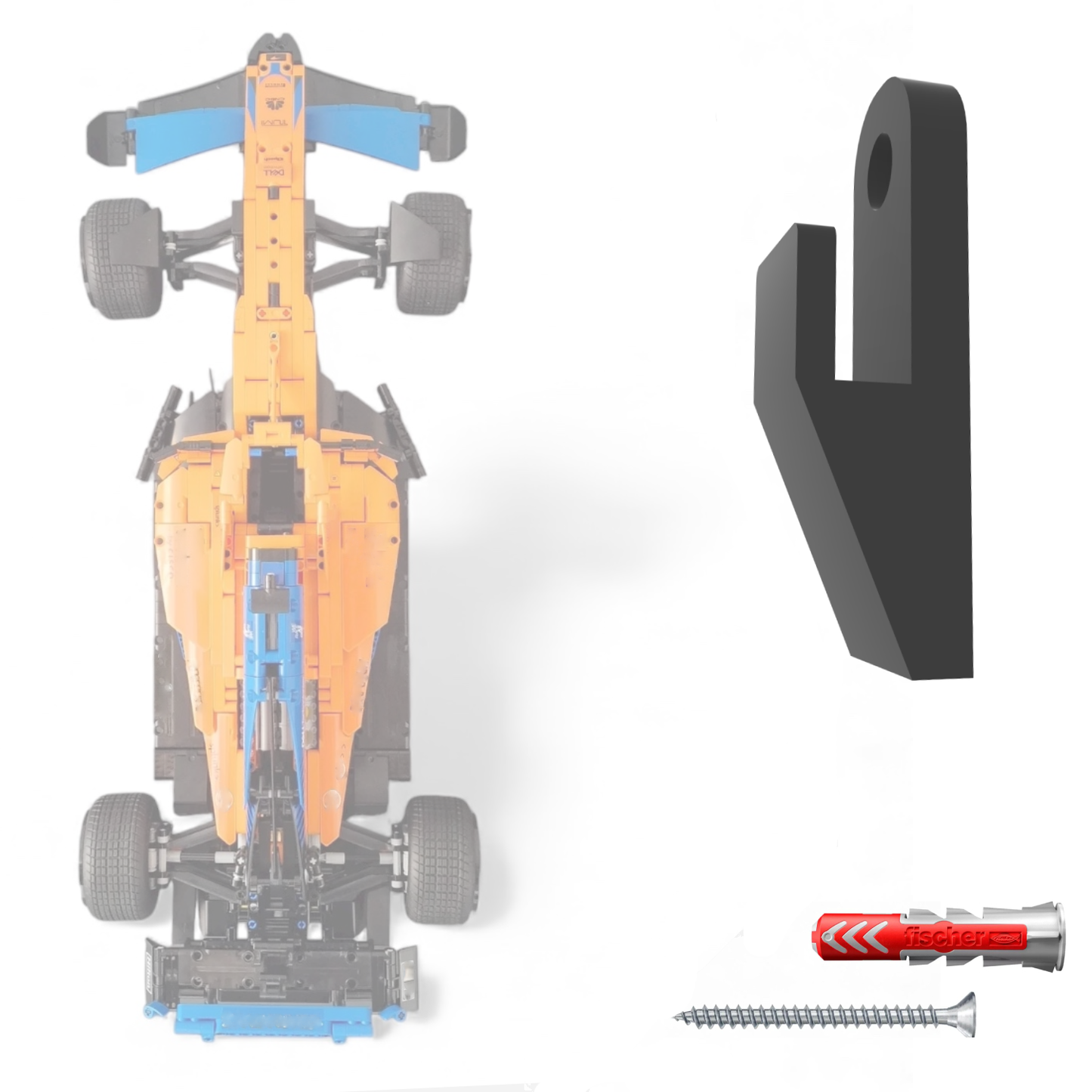 Wall Mount Display Hook Compatible with LEGO 42141 Technic McLaren Formula 1 Car – Secure Wall Mount for F1 Race Car Model Building Set Display