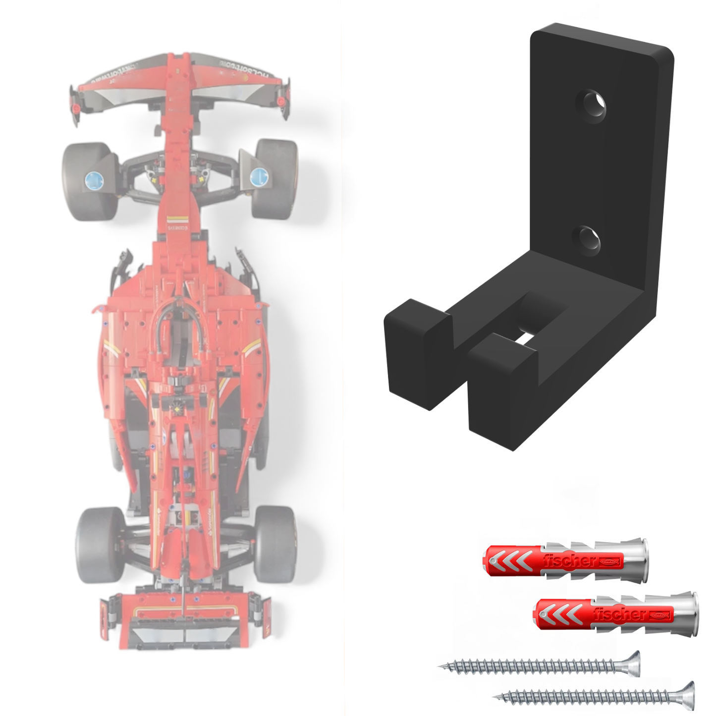 Wall Mount Hook Bracket Compatible with Lego F1 Technic Ferrari SF-24 42207 – Secure Wall Mount Easy Install
