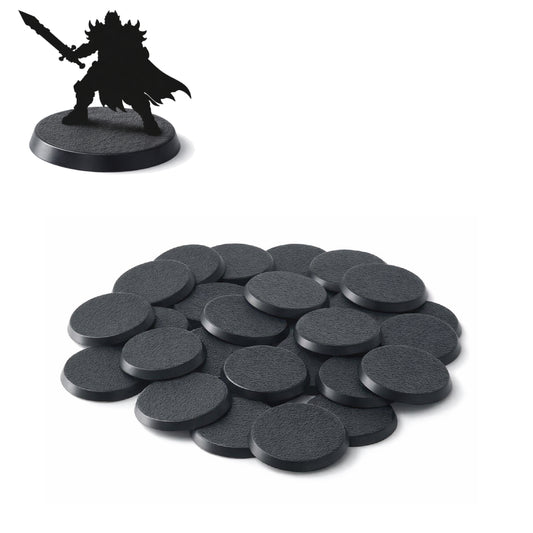 Wargaming Hobby Bases 25mm – 30 Pack Round Model Miniature Plastic Bases for Tabletop War Games, RPG Figures, Sand Table Scenery