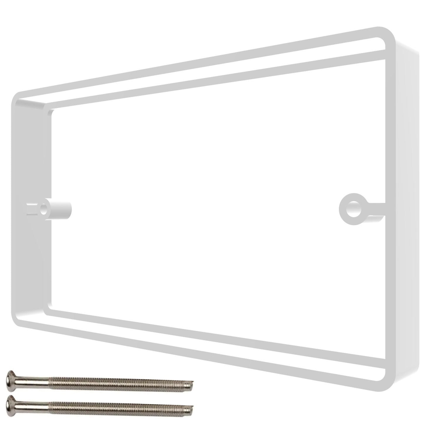 15mm 2-Gang Socket Extender Wall Box Spacer – Double Back Box Electrical Extension Frame for UK Sockets, Tiled, MDF or Panelled Wall Mounting (White)